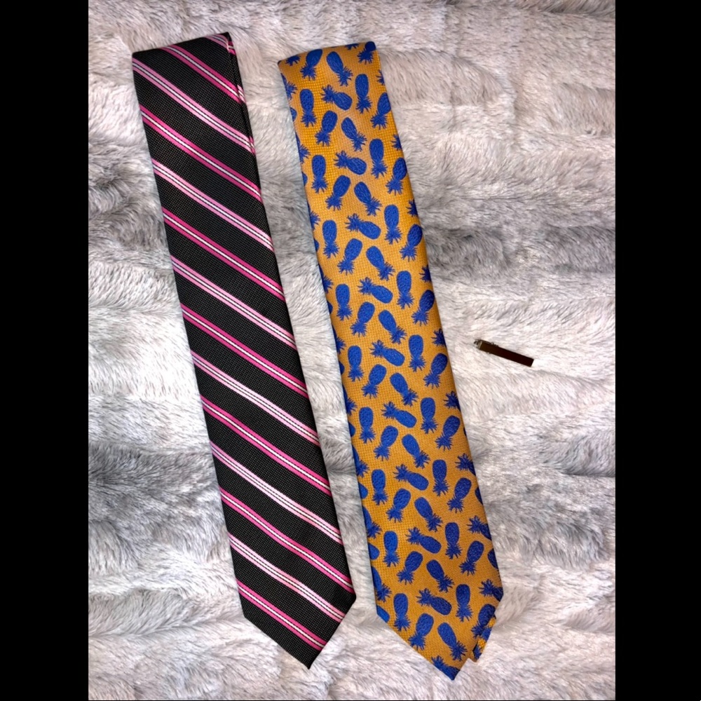 Patterned Ties Plus Tie Clip